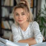 Itinai.com beautiful russian woman with a lot of documents on 5159a3cd ddc9 4c4d 892a 4c6bc728c691 2